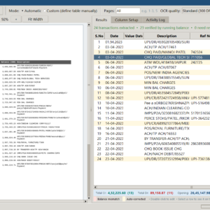 OCR Reader - scanned bank statement converted to Excel
